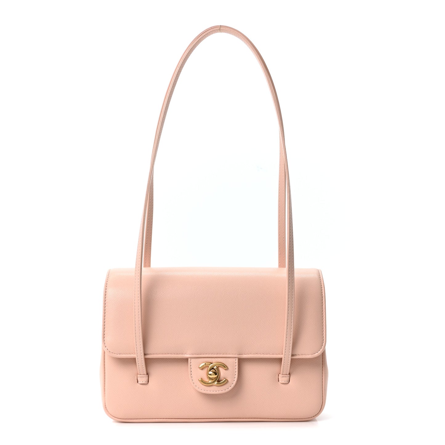 Shiny Caviar Preppy Coco Small Flap Light Pink