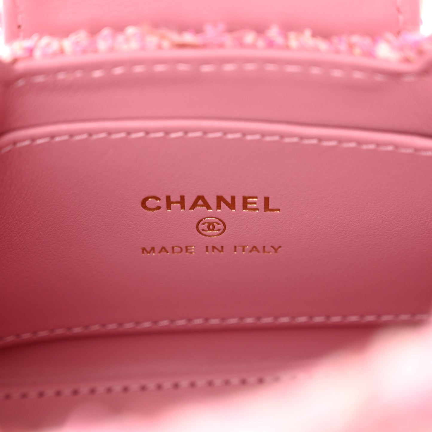 Tweed Quilted Mini Nano Kelly Shopper Pink