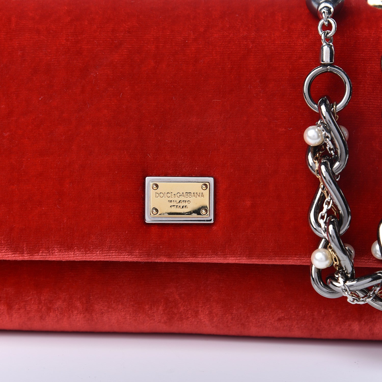 Dolce & Gabbana Velvet Mini Shoulder Bag Rosso 7 of 9