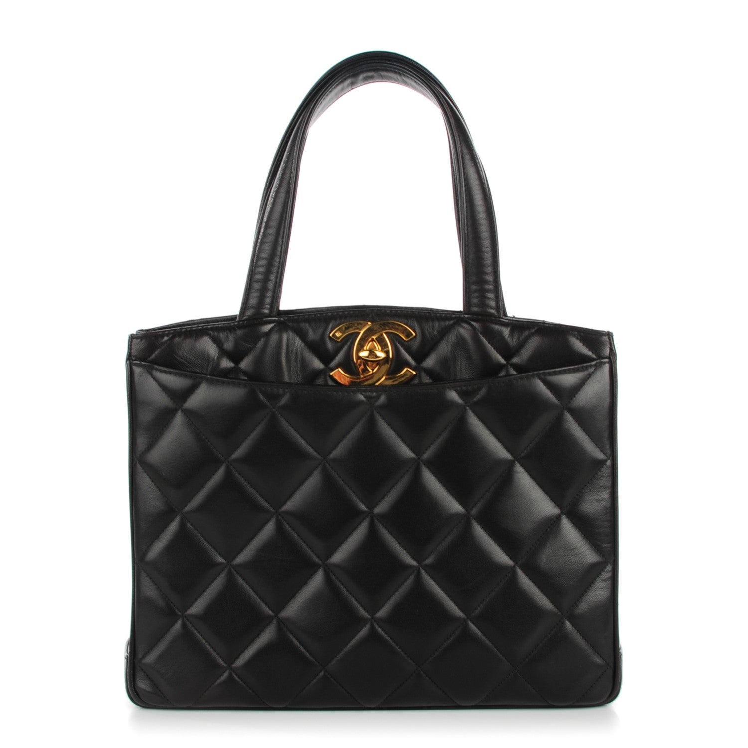 Chanel Lambskin Quilted Tote Black 1 of 8