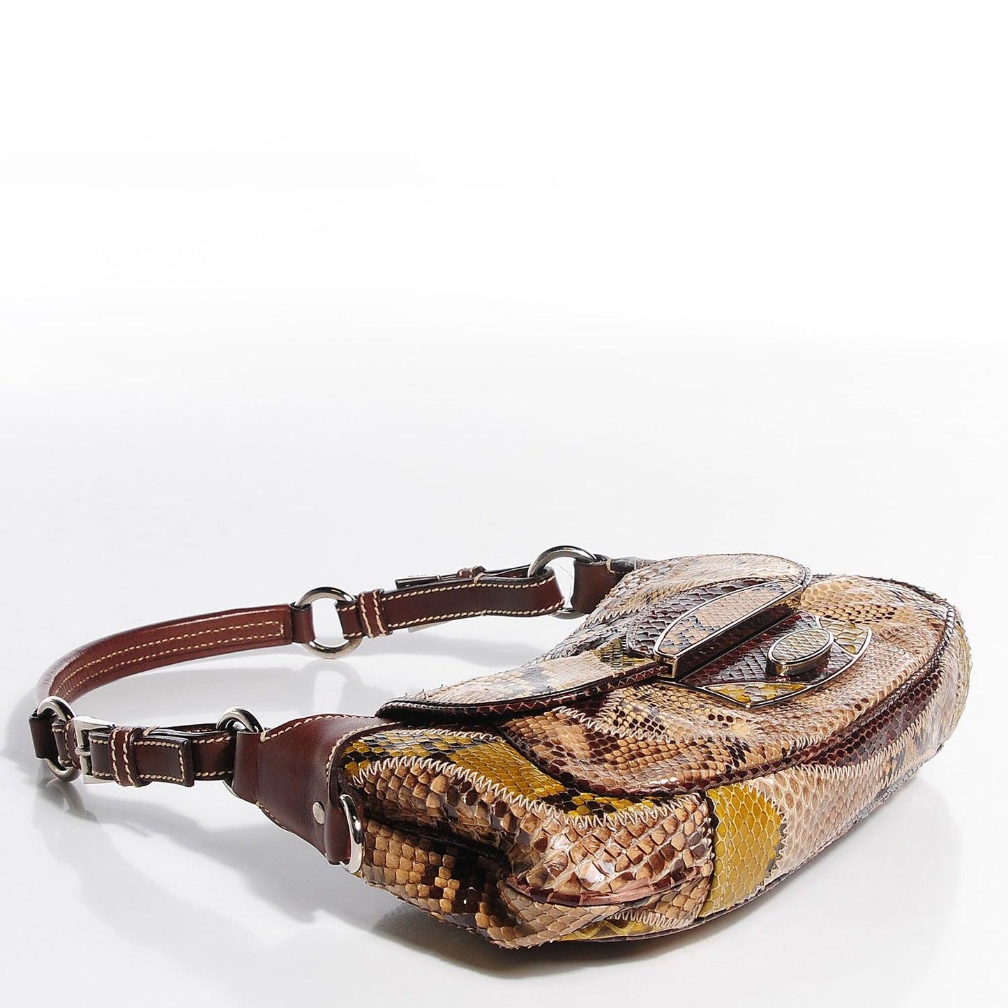 Python Patch Shoulder Bag Naturale