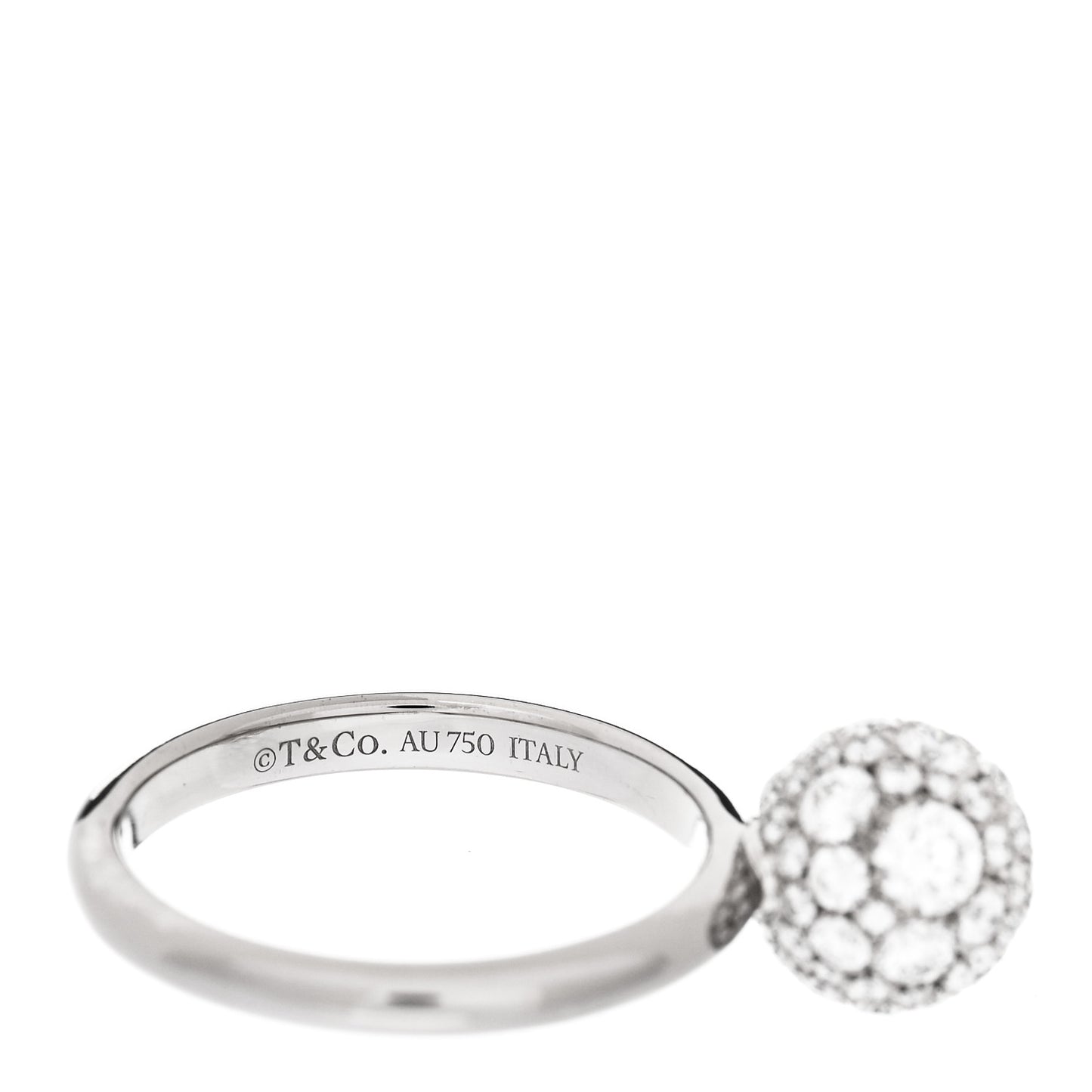 18K White Gold Diamond 8mm HardWear Ball Ring 52 6