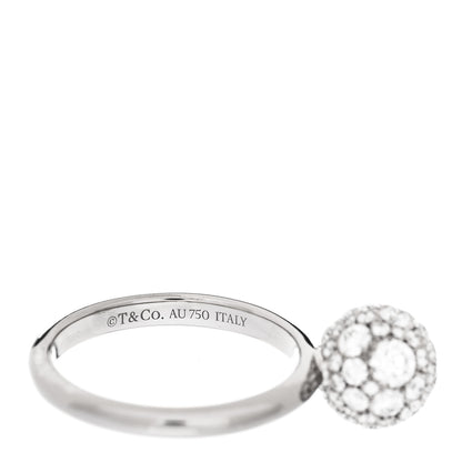 Tiffany 18K White Gold Diamond 8mm HardWear Ball Ring 52 6 5 of 6