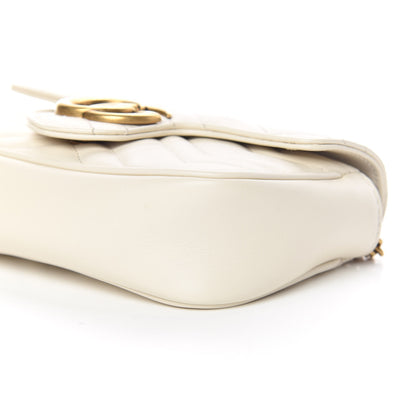 Gucci Calfskin Matelasse Super Mini GG Marmont Shoulder Bag White 9 of 9