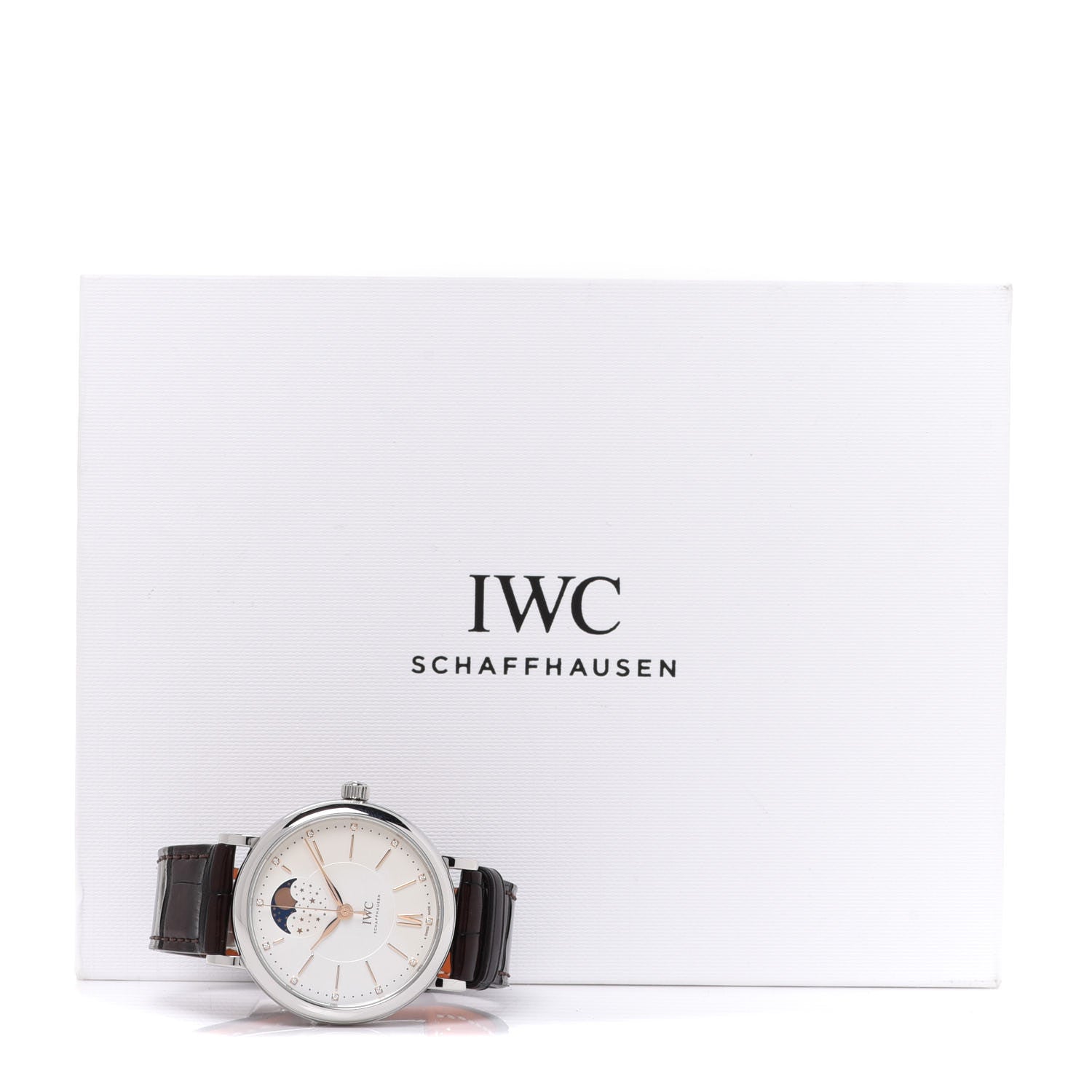 IWC Stainless Steel Alligator Diamond 37mm Portofino Moon Phase Automatic Watch IW459011 6 of 6