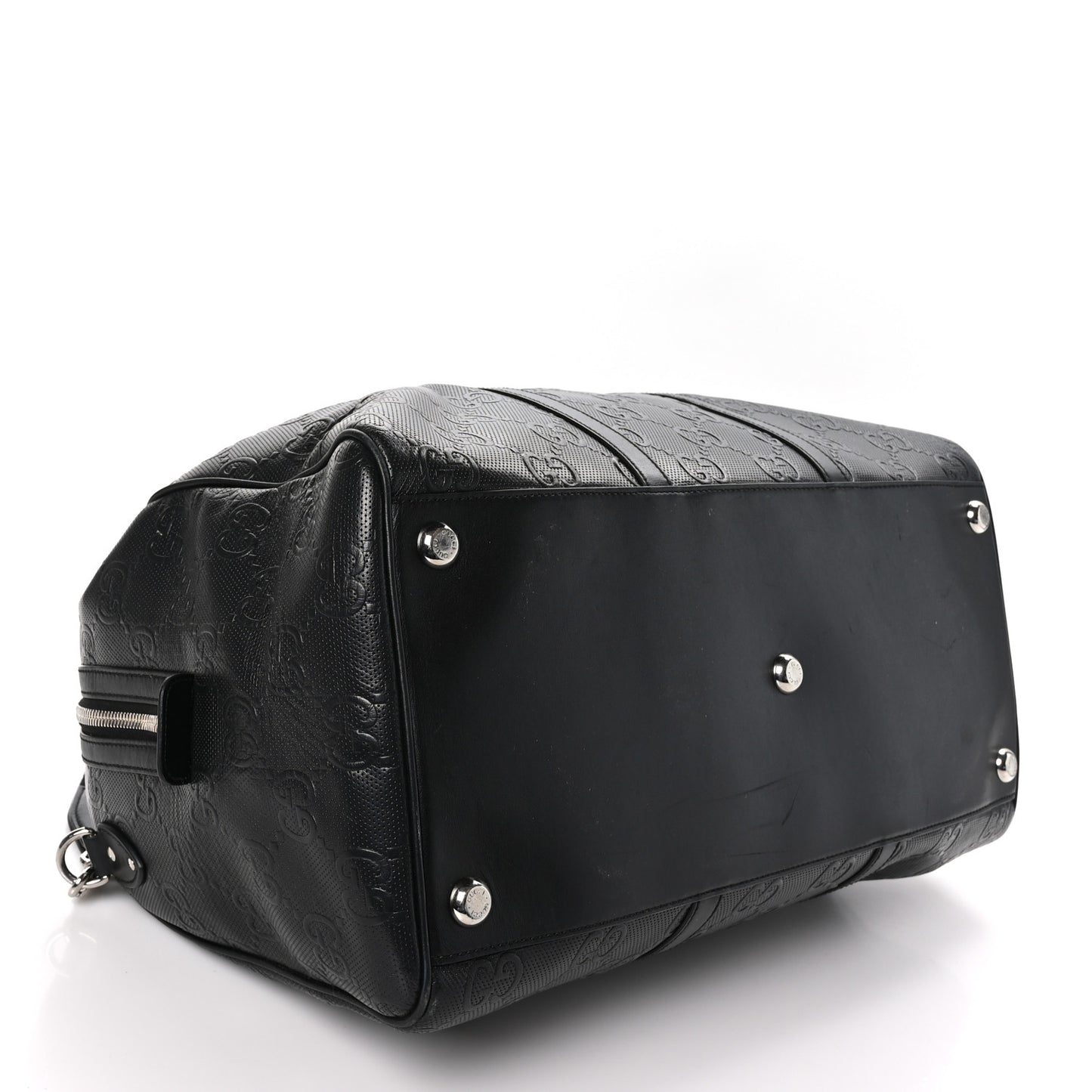 Calfskin GG Tennis Embossed Duffle Bag Black