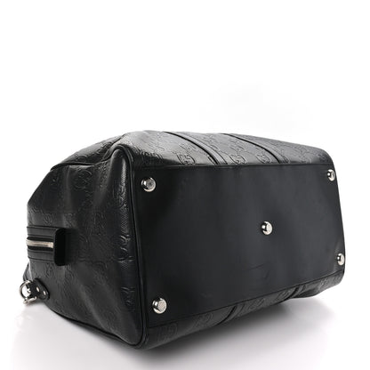 Gucci Calfskin GG Tennis Embossed Duffle Bag Black 3 of 14