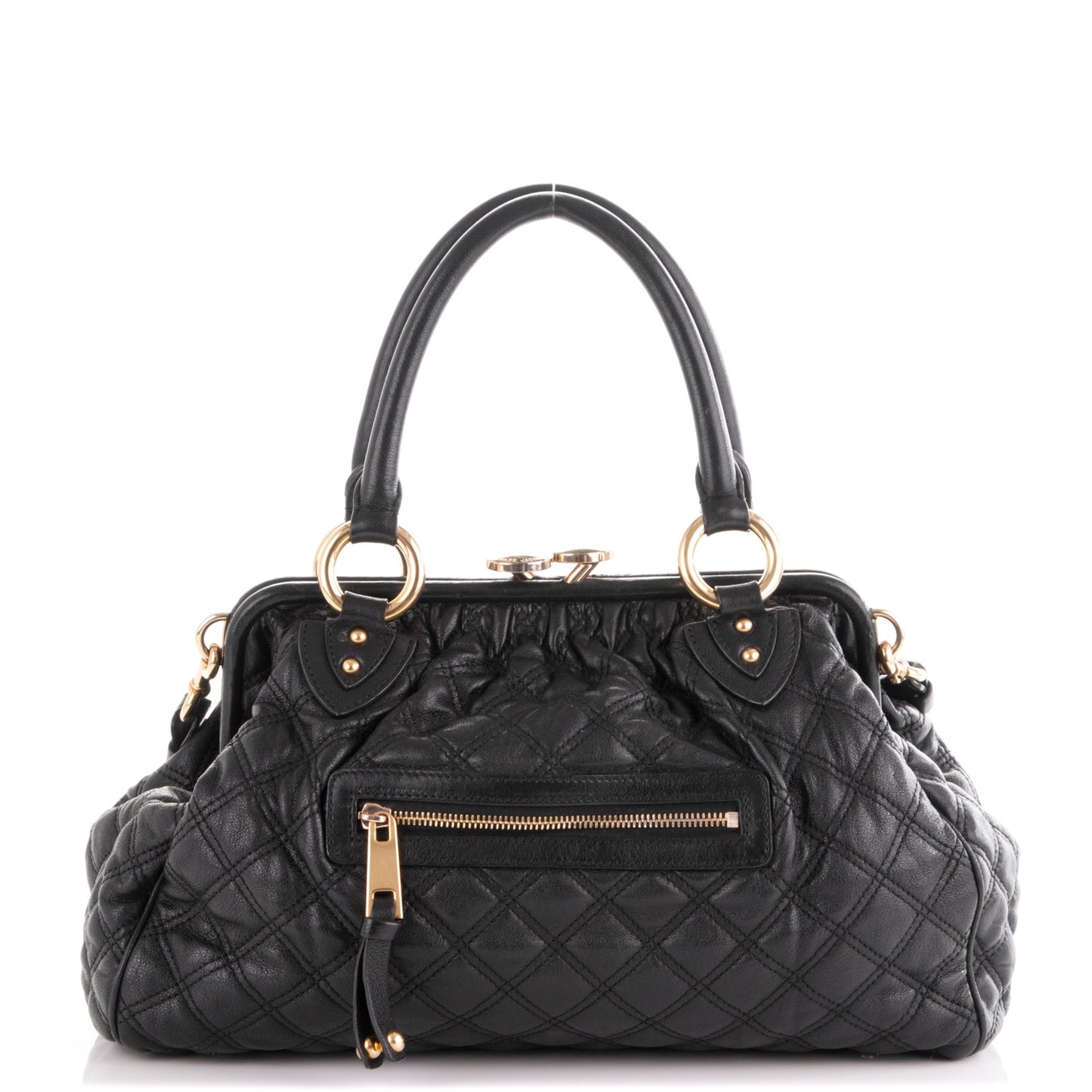 Calfskin Quilted Stam Black