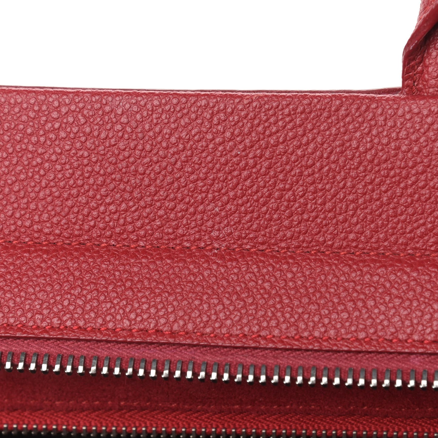 Grained Calfskin Small Cabas Rive Gauche Red