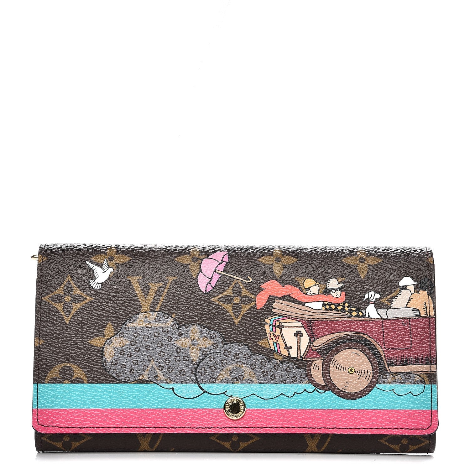 Louis Vuitton Monogram 2015 Christmas Animation Sarah Wallet Hibiscus 1 of 6
