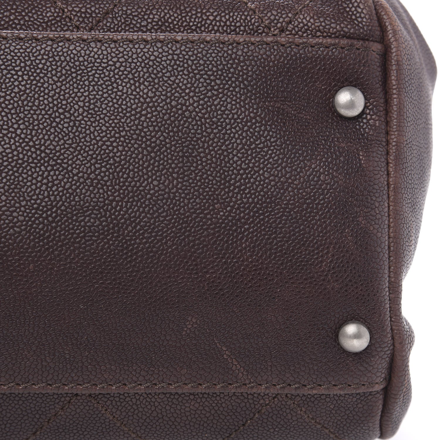 Chanel Caviar Quilted Bowler Tote Brown 13 of 17