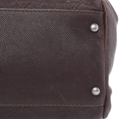 Chanel Caviar Quilted Bowler Tote Brown 13 of 17