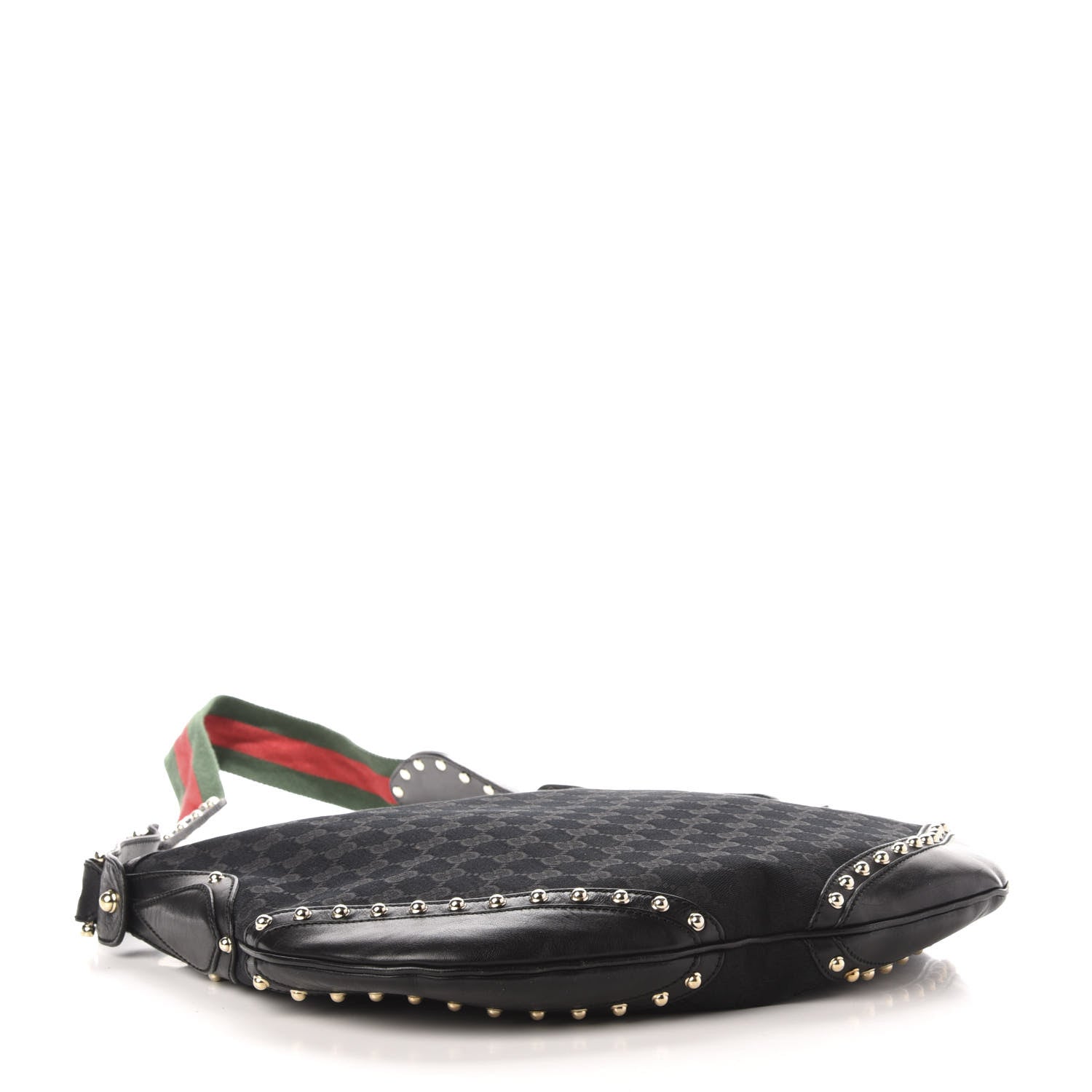 Gucci Monogram Web Studded Pelham Shoulder Bag Black 4 of 11