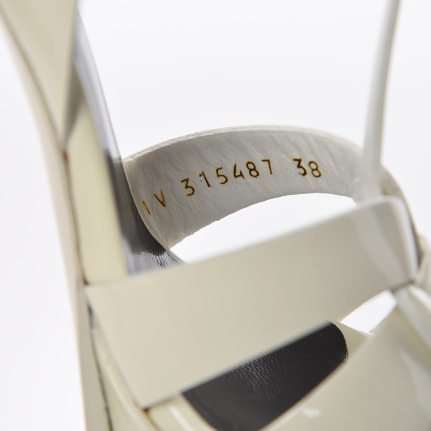 Saint Laurent Patent Tribute 105 Platform Sandals 38 Ivory 7 of 9