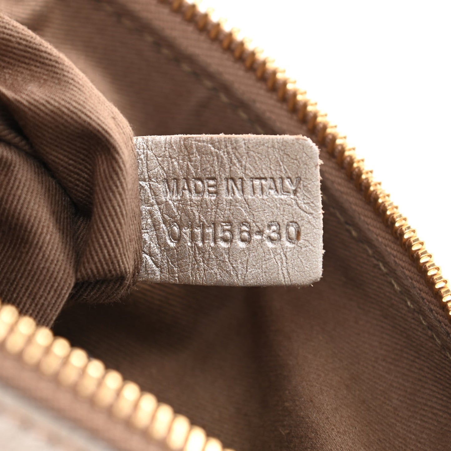 Metallic Calfskin Marcie Clutch Pewter