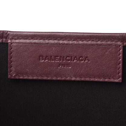 Balenciaga Cotton Canvas Calfskin Navy Cabas XS Natural Rouge Pourpre 9 of 12