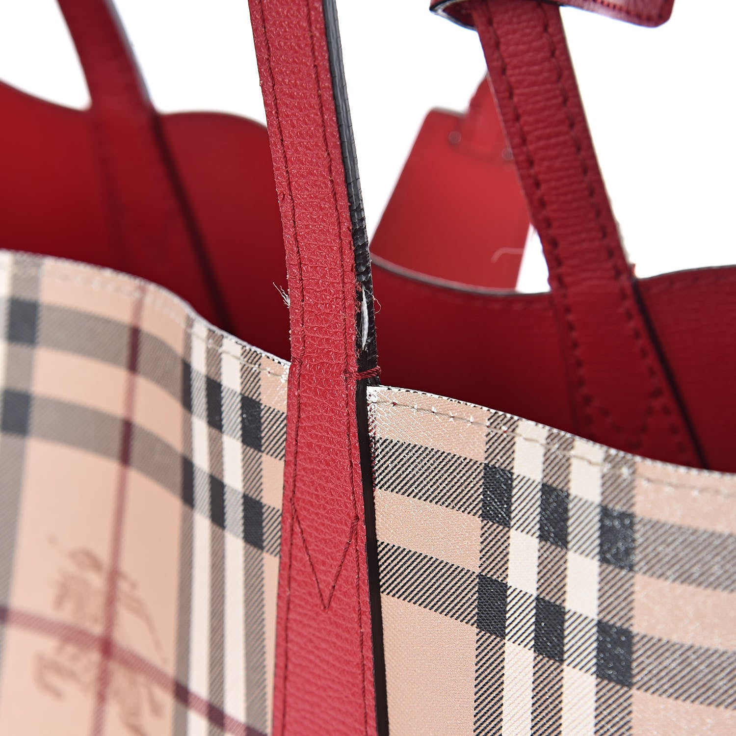 Burberry Haymarket Check Reversible Tote Red 19 of 25
