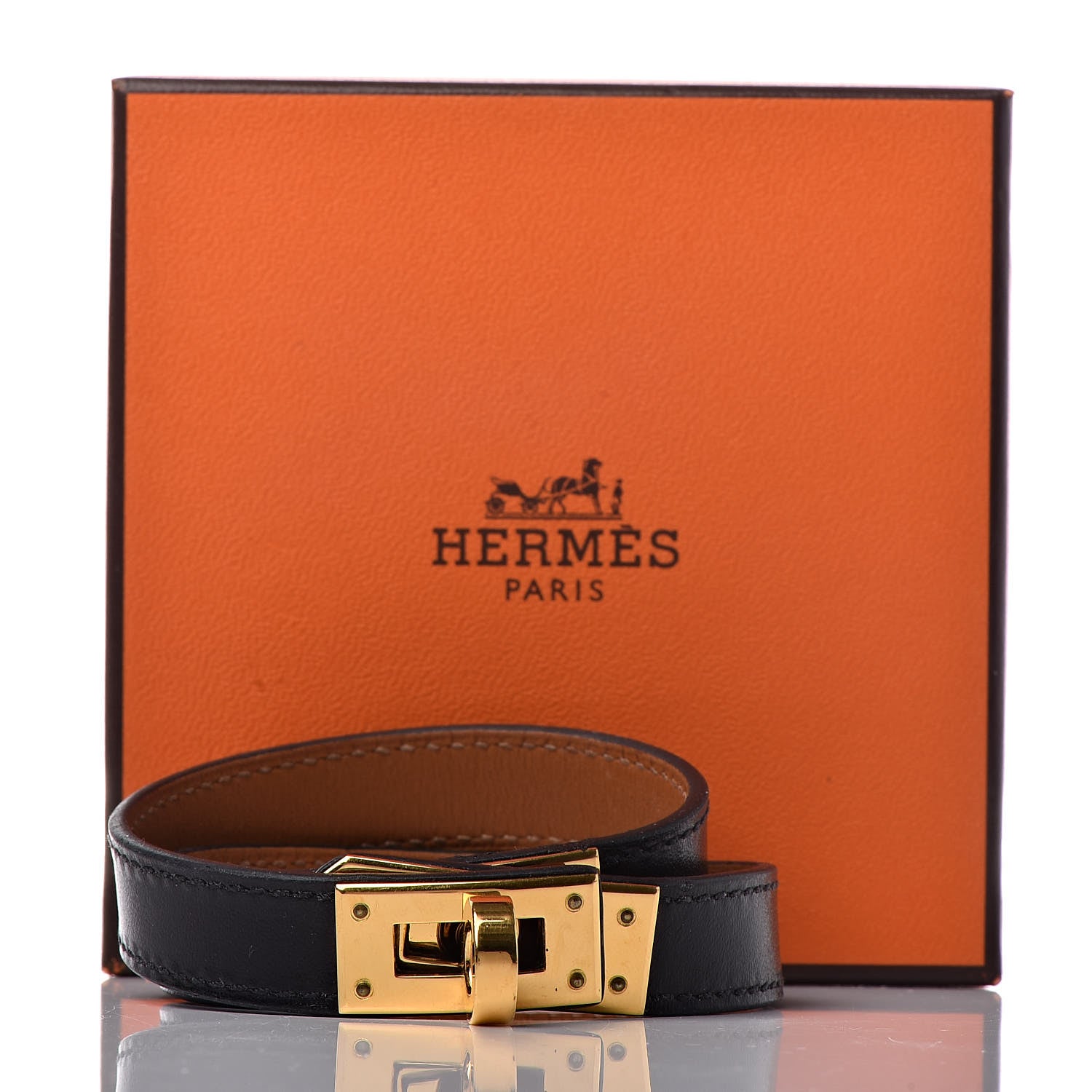 Hermes Box Kelly Double Tour Bracelet S Black 6 of 6