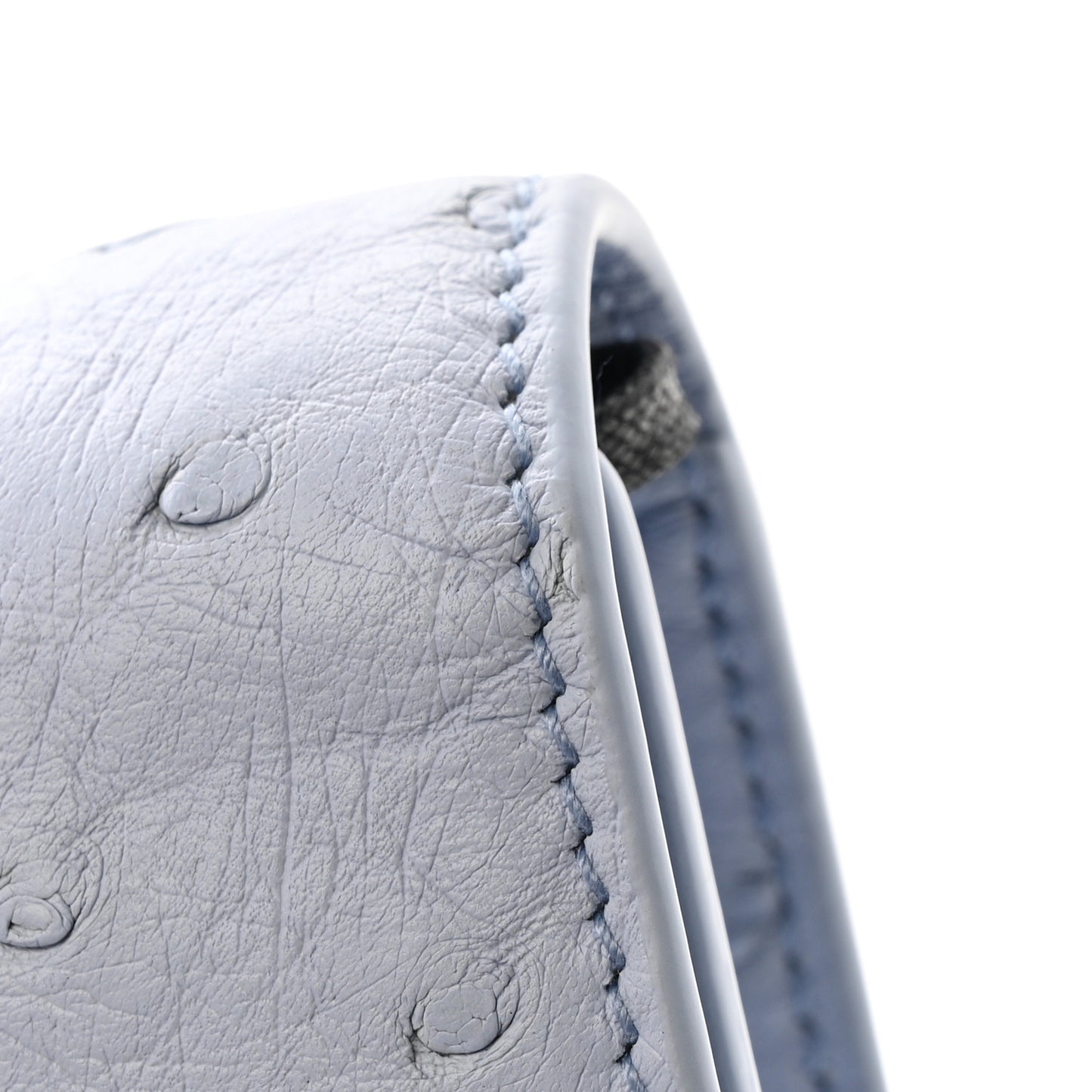 Ostrich Long Andiamo Top Handle Clutch Ice