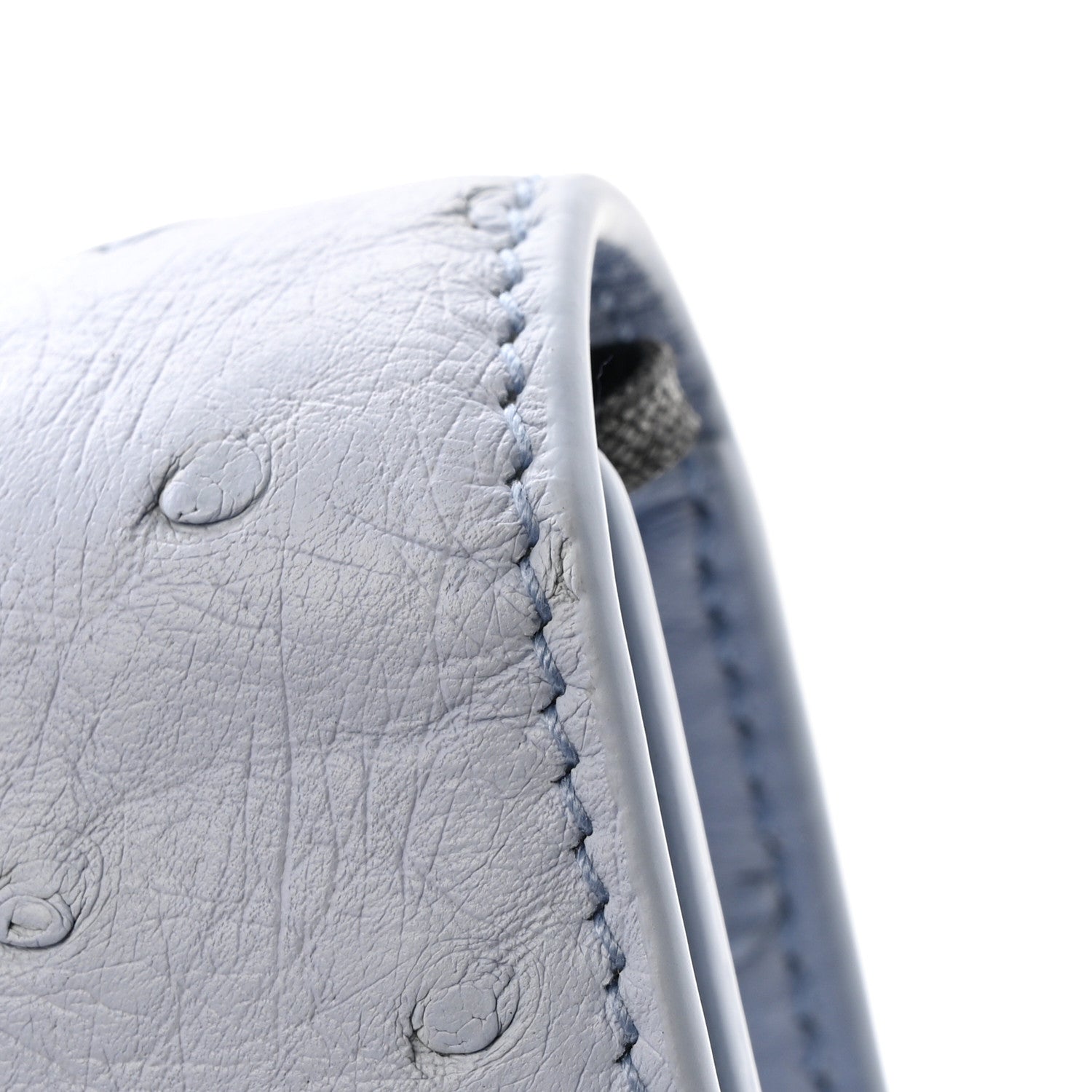 Bottega Veneta Ostrich Long Andiamo Top Handle Clutch Ice 9 of 9