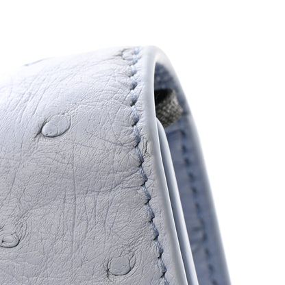 Bottega Veneta Ostrich Long Andiamo Top Handle Clutch Ice 9 of 9