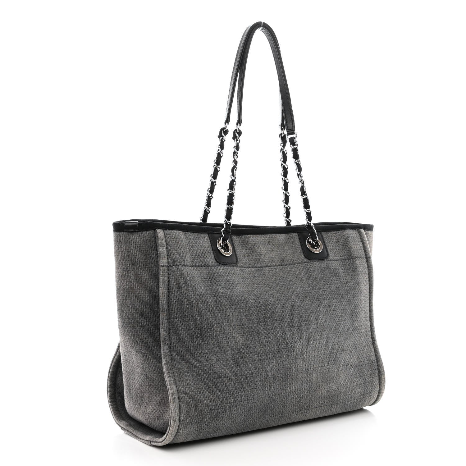 Chanel Canvas Small Deauville Tote Grey 3 of 16
