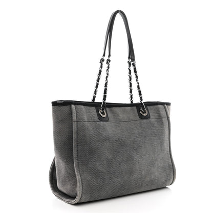 Chanel Canvas Small Deauville Tote Grey 3 of 16
