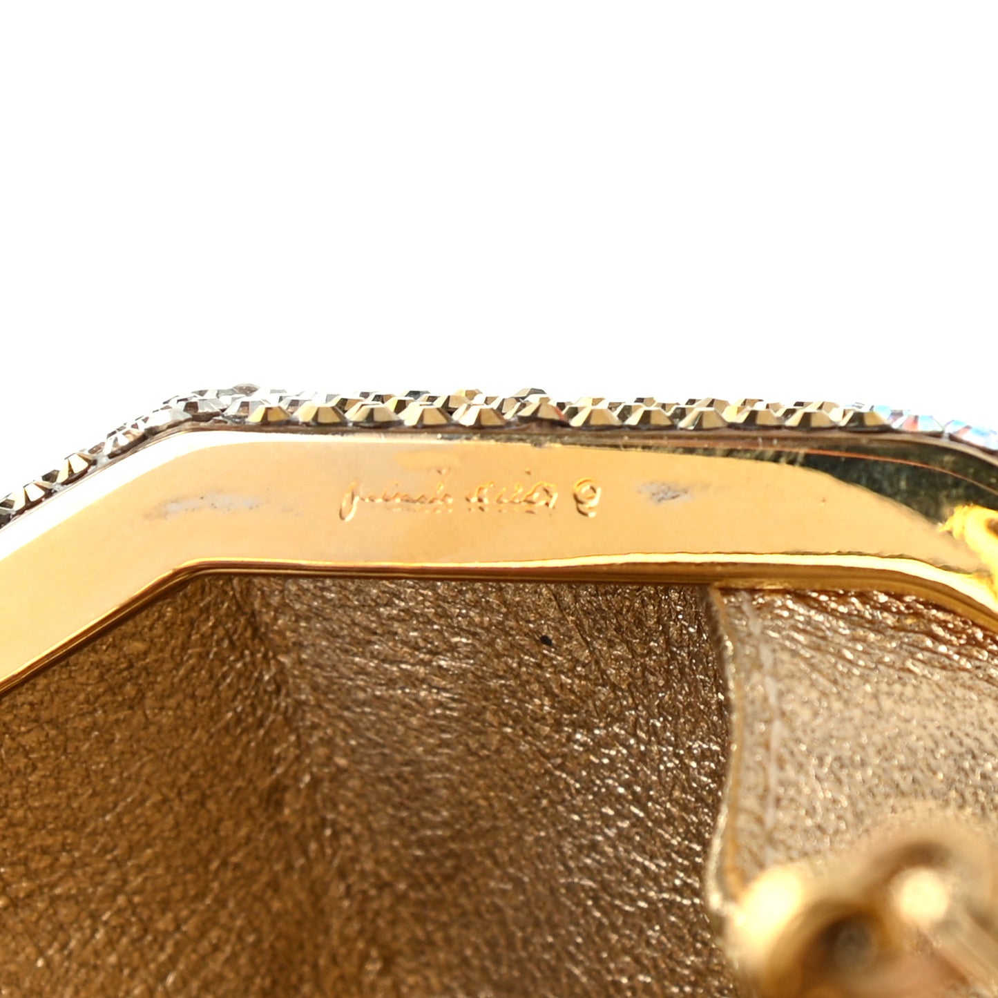Crystal Snow Flake Minaudiere Chain Clutch Multicolor