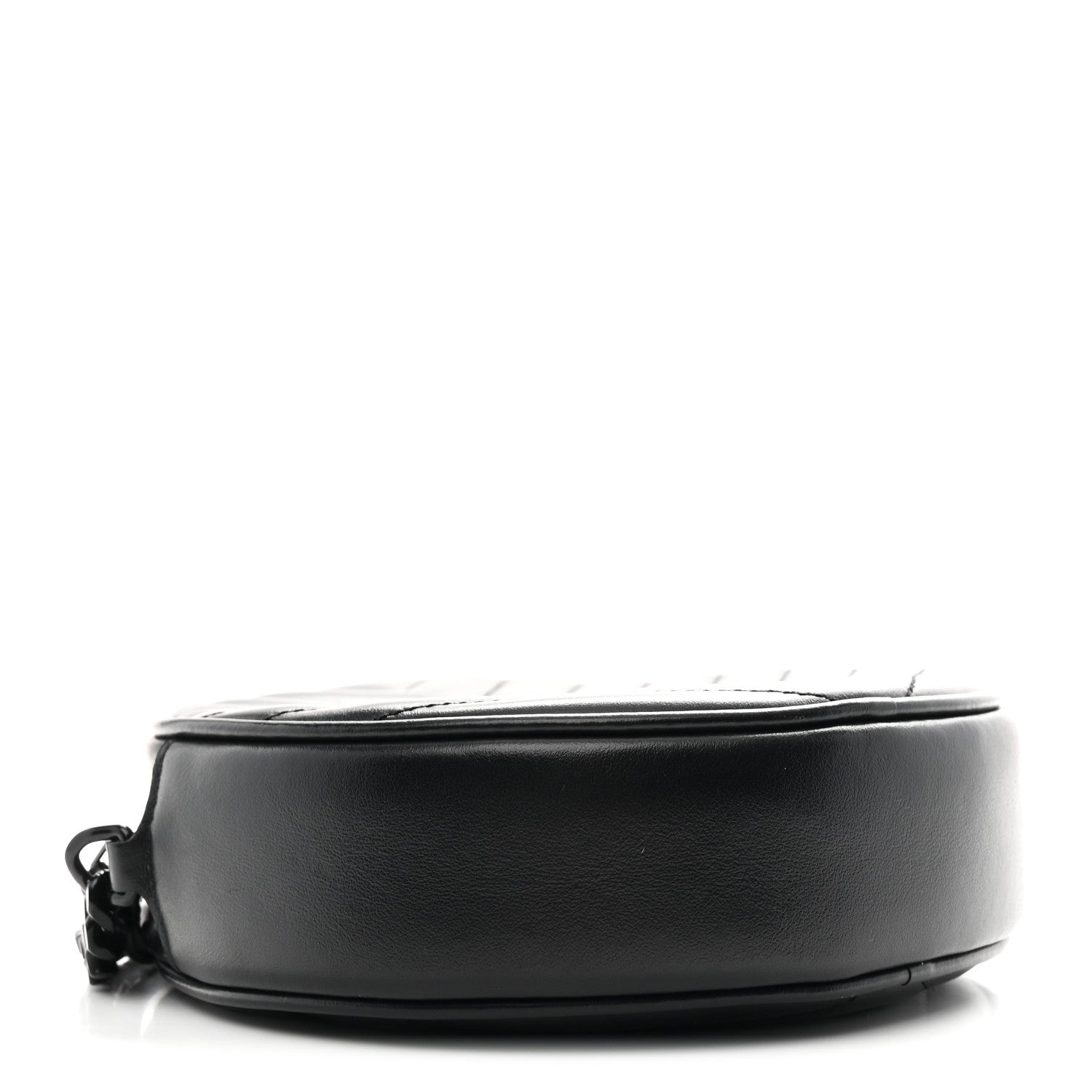 Saint Laurent Calfskin Matelasse Chevron Round Vinyle Camera Bag Black 4 of 11