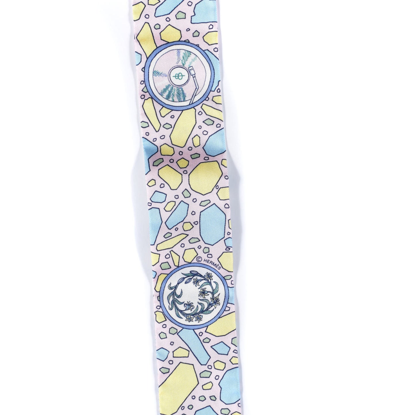 Silk La Danse Des Amazones Twilly Rose Pale Bleu Jaune