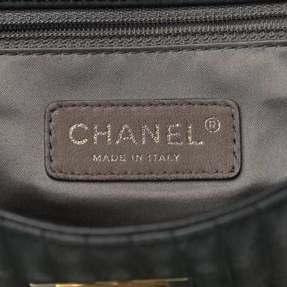 Chanel Iridescent Calfskin Vertical Quilted Mademoiselle Lock Bijoux Flap Shoulder Bag Black 5 of 9