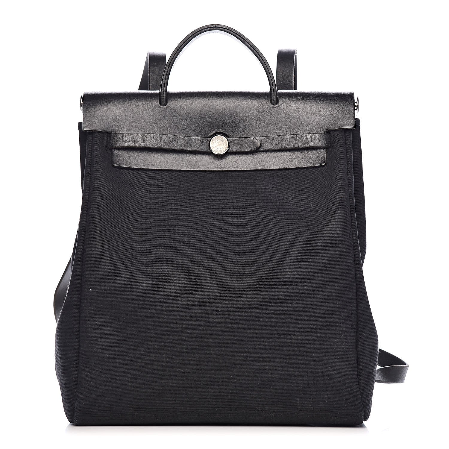 Hermes Toile Vache Calfskin Herbag 30 PM Backpack Black 3 of 15