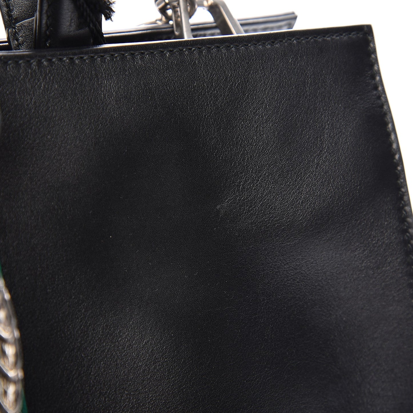 Calfskin Web Stripe Large Dionysus Tote Bag Black
