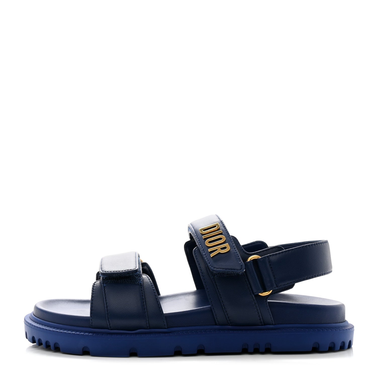 Christian Dior Lambskin Dioract 10mm Sandals 37 Deep Blue 1 of 9
