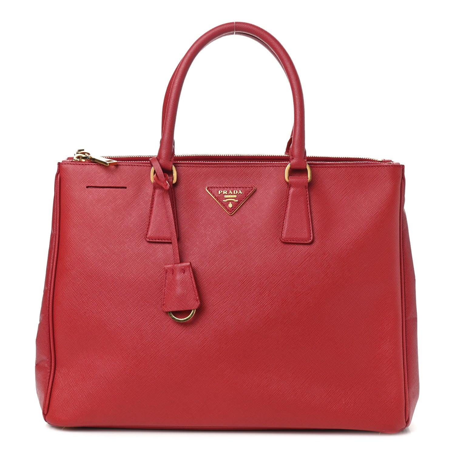 Prada Saffiano Large Galleria Double Zip Tote Fuoco 1 of 15