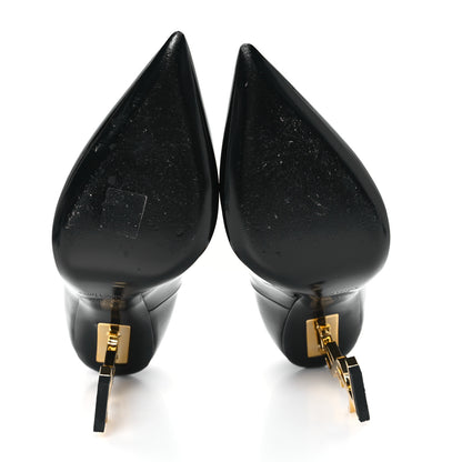 Saint Laurent Vernice Chiffon Opyum 110 Pumps  40 Black Gold 6 of 10