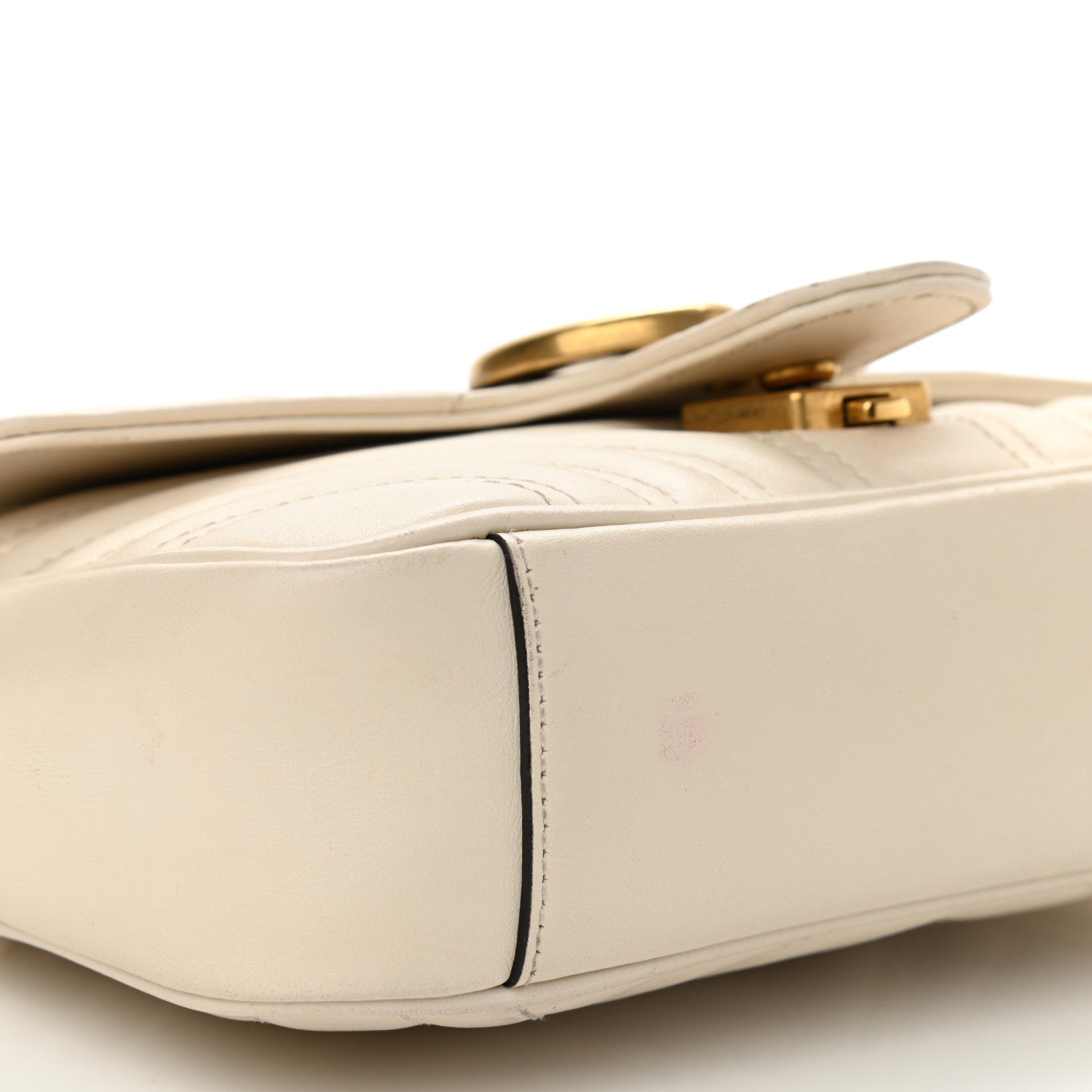 Gucci Calfskin Matelasse Mini GG Marmont Shoulder Bag White 10 of 17