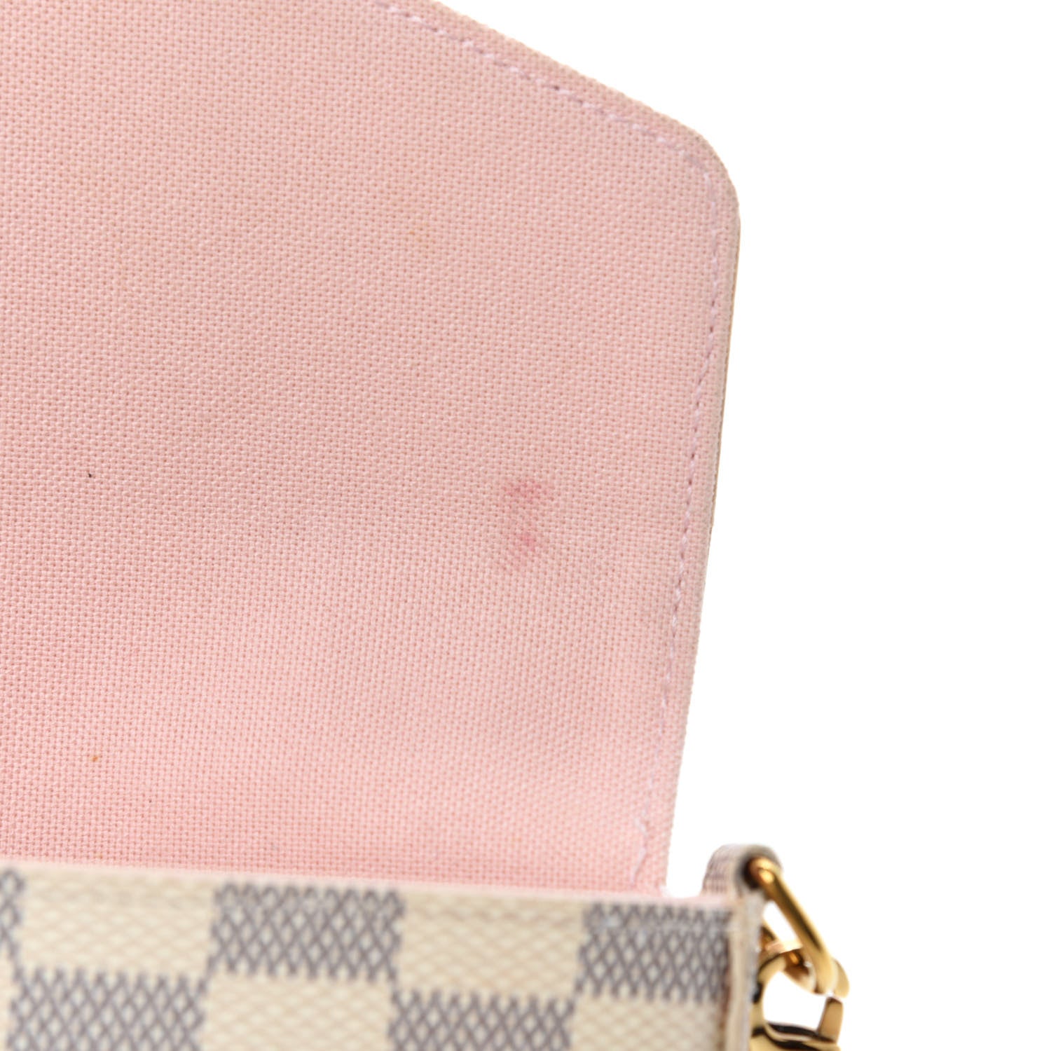 Louis Vuitton Damier Azur Pochette Felicie Chain Wallet Rose Ballerine 10 of 16