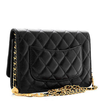 Chanel Lambskin Resin Quilted Coco Hearts Wallet On Chain WOC Black 3 of 11