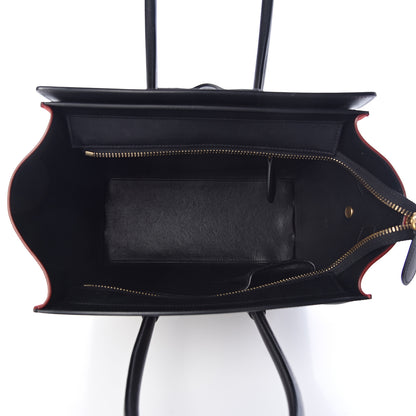 Celine Drummed Calfskin Nubuck Tri-color Micro Luggage Natural 5 of 9
