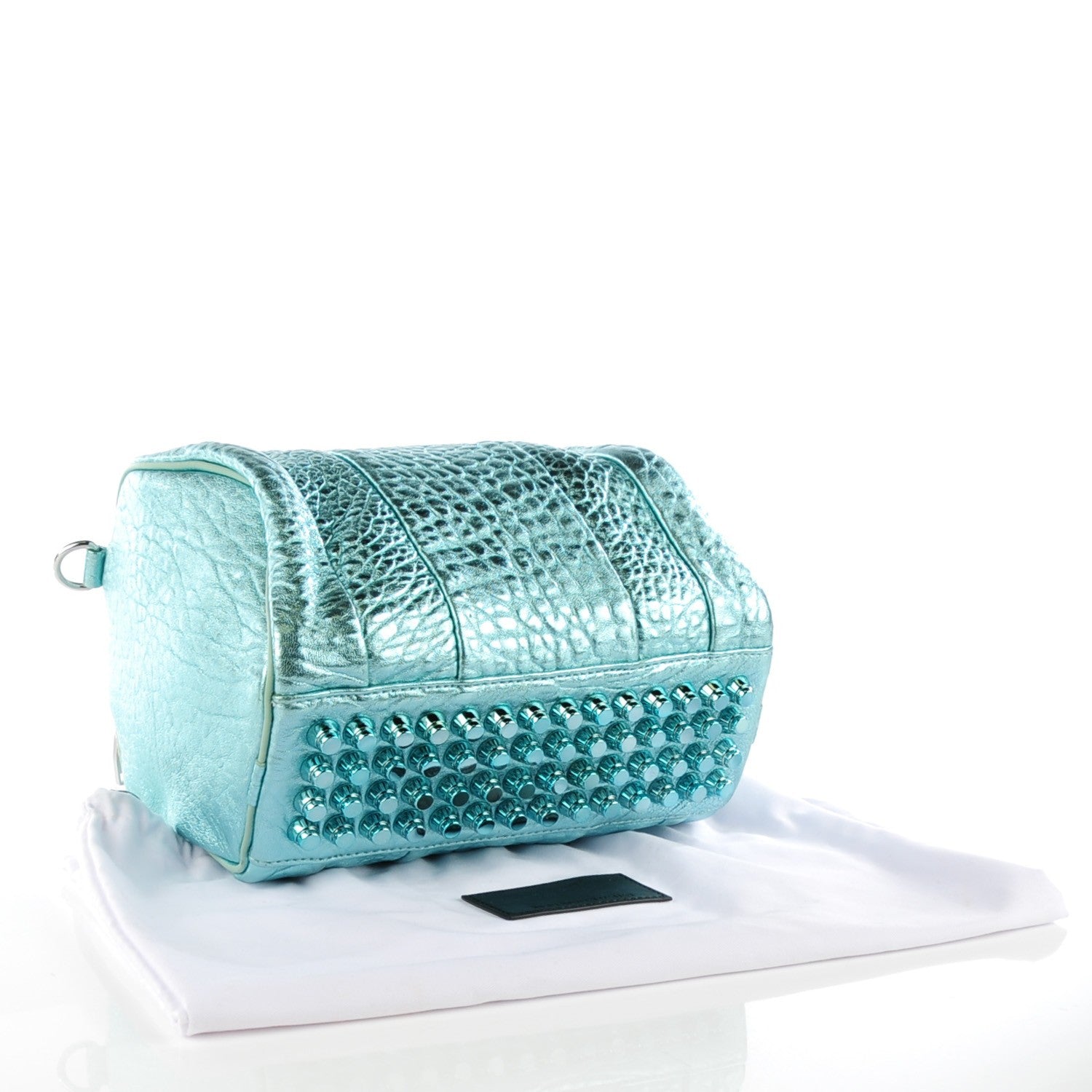 Alexander Wang Metallic Pebbled Lambskin Rocco Green Zinc Hardware 4 of 8