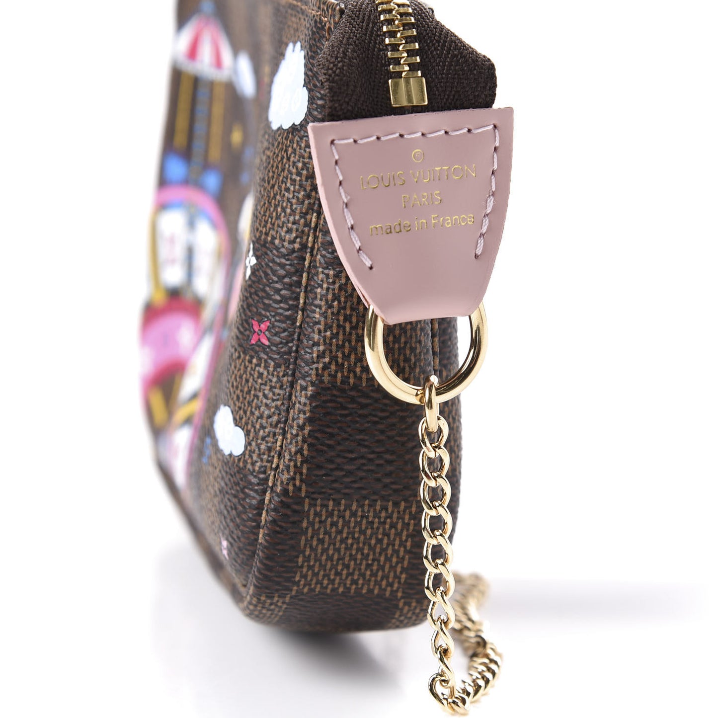 Damier Ebene 2020 Christmas Animation Big Wheel Mini Pochette Accessories Rose Ballerine