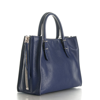 Balenciaga Calfskin Papier Mini A4 Zip Around Tote Bleu Mineral 3 of 7
