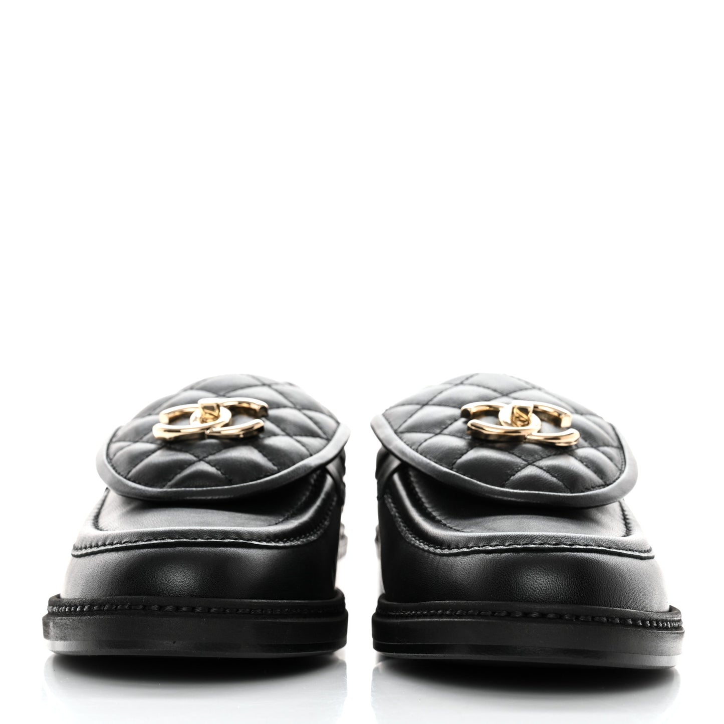 Lambskin Quilted CC Turnlock Loafers 39.5 Black