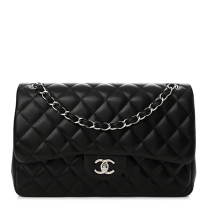 Chanel Lambskin Quilted Jumbo Double Flap Black 1 of 17