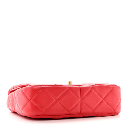 Chanel Lambskin Quilted Small Lacquered Chain Flap Red 3 of 10