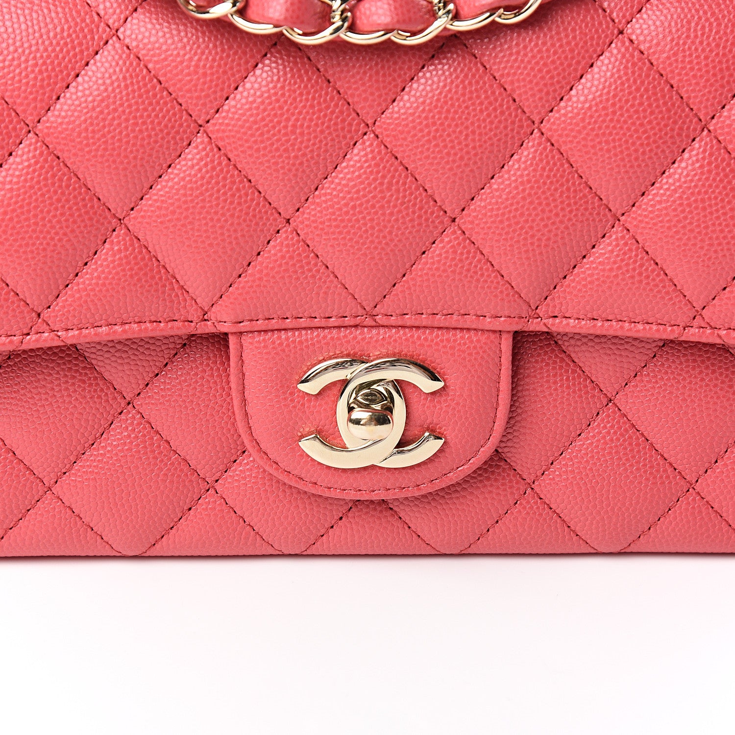 Chanel Caviar Quilted Mini Rectangular Flap Dark Pink 9 of 10