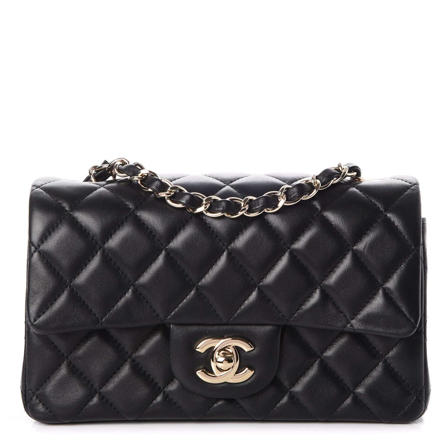 Chanel Lambskin Quilted Mini Rectangular Flap Black 1 of 10