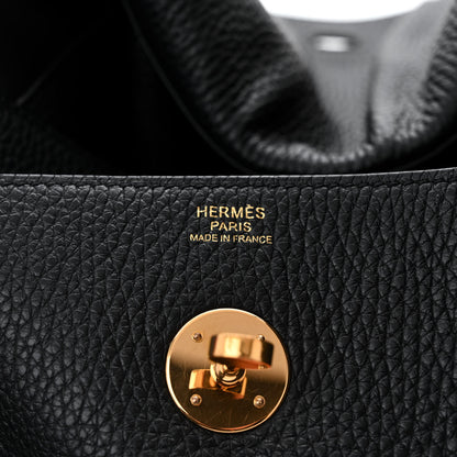 Hermes Taurillon Clemence Lindy 30 Black 6 of 10