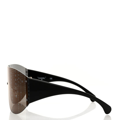 Chanel Acetate Shield Runway 71217 Sunglasses Black 3 of 8